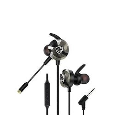 Hytech HY-GK4 3,5 Oyuncu Esnek Mikrofonlu Kamuflaj Kulakiçi Kulaklık (KDO)