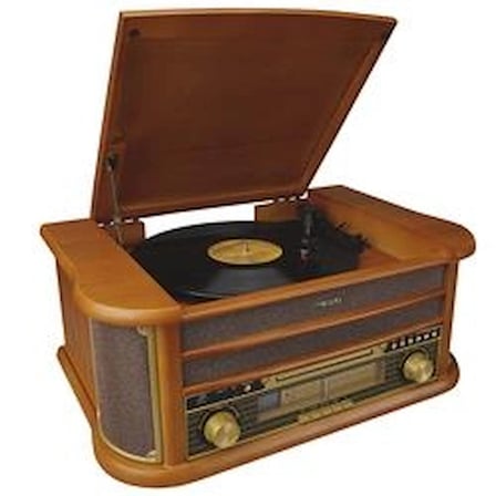 Mikado Nostalgia MN-P325 DÖNENCE Pikap Ahşap 2X5W Stereo Spk MP3 Çalar USB-Radyo-CD-Kaset -BT Müzik (KDO)