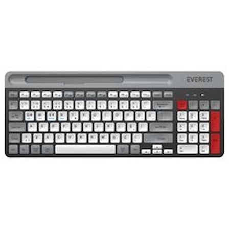 Everest KB-88 RUBY Beyaz-Gri 2.4G+BT1+BT2 Çoklu Cihaz Bağlantılı Q Kablosuz klavye (KDO)