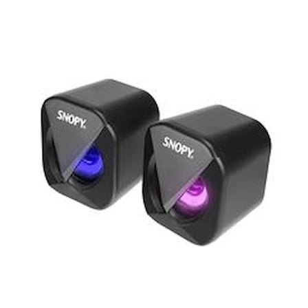Snopy SN-83U 2.0 Mini Led Işıklı 2Wx2CH Siyah USB Gaming Speaker Hoparlör (KDO)