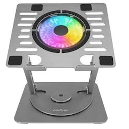 Addison AD-RC35 360 Derece Dönebilen Fanlı RGB Işıklı Metal Laptop Stand (KDO)