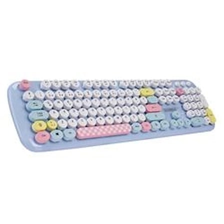 Everest KM-6284 WHISKER Renkli Tuşlu Mavi Kablosuz Q Klavye + Mouse Set (KDO)