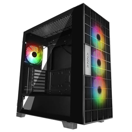 Rampage AZZA V2 Temperli Camlı Siyah 4-12CM ARGB Fan + Type-C ATX Mid-T Gaming Oyuncu Kasası (KDO)