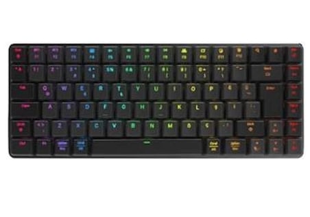 Rampage W-GRANITE Siyah-Gri Low Profile BLUE SWITCH Mekanik Gaming Oyuncu Klavye Q RGB 2,4 ghz+ BT (KDO)