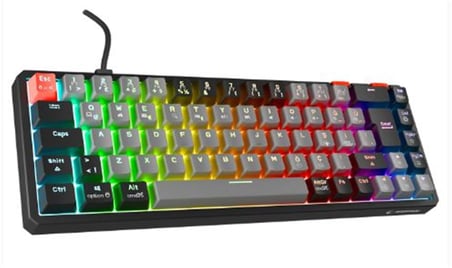 Rampage YORU MINI Gri-Siyah Type-C Bağlantılı OUTEMU Red Swich Q Mekanik Gaming Oyuncu Klavye RGB (KDO)