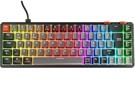 Rampage YORU MINI Gri-Siyah Type-C Bağlantılı OUTEMU Red Swich Q Mekanik Gaming Oyuncu Klavye RGB (KDO)