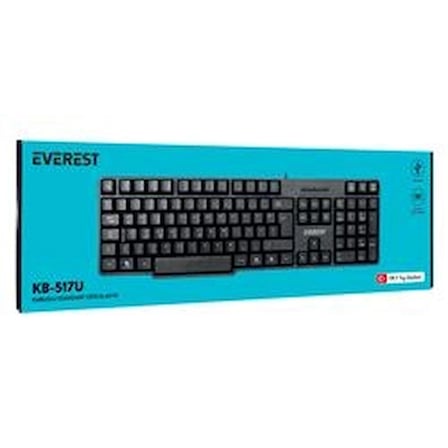 Everest KB-517UF Siyah USB F 2mt Kablo Uzunluğu Standart Klavye (KDO)