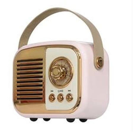 Mikado MD-24BT Echoes 3W 800mAh Pembe Usb+TF Kart+Bluetooth Destekli Klasik Retro Müzik Kutusu (KDO)