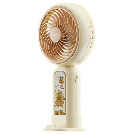 Asonic AFN20 Krem 250mAh Dahili Pil Elde Taşınabilir Masaüstü Usb Fan Şarjlı Type-c Şarj (KDO)