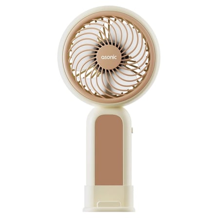 Asonic AFN21 Krem 250mAh Dahili Pil Elde Taşınabilir Masaüstü Usb Fan Şarjlı Type-c Şarj (KDO)