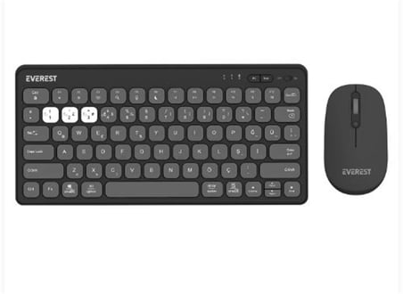 Everest LUMI KM-BT903 Gri 3in1 3 BT + 2.4 1600dpi  Q 4 Cihaz Bağlantılı Kablosuz Klavye + Mouse Set (KDO)
