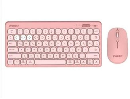 Everest LUMI KM-BT903 Pembe 3in1 3 BT + 2.4 1600dpi  Q Kablosuz Klavye + Mouse Set (KDO)