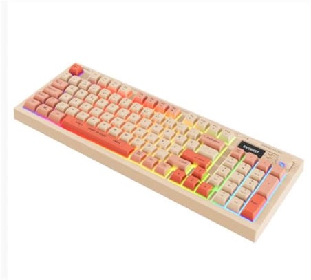 Everest KB-85 SILENT PRO Kablosuz Bej-Pembe-Turuncu SESSİZ RGB Wireless 2.4Ghz  Q Oyuncu Klavyesi (KDO)