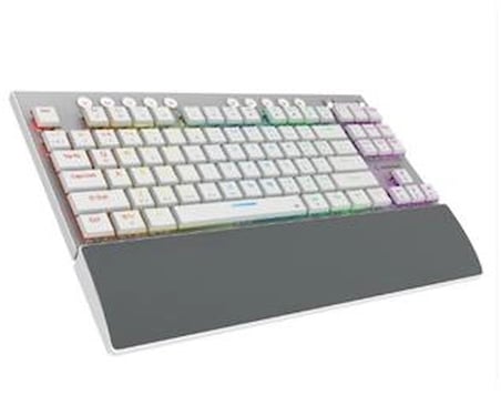 Rampage BERU Beyaz 2.4G + BT Wireless RED SWITCH Mekanik Gaming Oyuncu Klavye Slim  RGB (KDO)