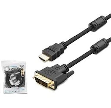 HADRON HDX7752 DVI (M) TO HDMI (M) KABLO 24+1 PVC 1.8M SİYAH 1.8M (KDO)