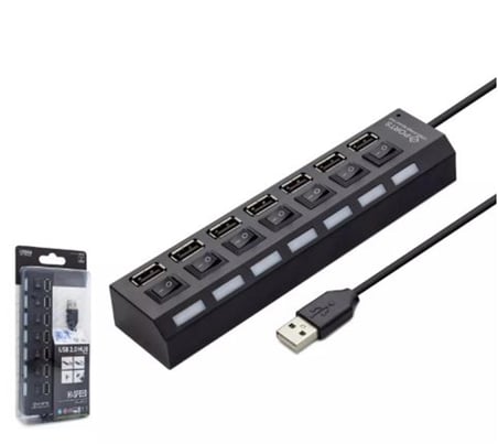 Hadron Hdx7001 Usb Hub 7-Usb Siyah Anahtarlı (KDO)