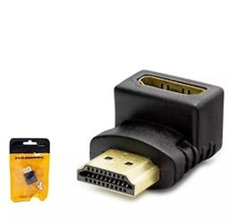 HADRON HDX1258 HDMI (M) TO HDMI (F) ADAPTÖR L TİP SİYAH (KDO)