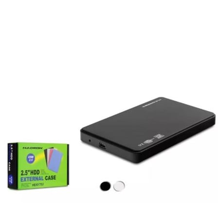 HADRON HDX1757 HDD KUTU USB2.0 PLASTİK SATA 2.5" SİYAH - BEYAZ (KDO)