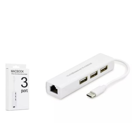 Hadron Hdx7007 Type-C Hub Combo 3-Usb + Lan Beyaz (KDO)