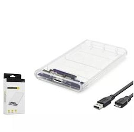 HADRON HDX1760 HDD KUTU USB3.0 PLASTİK SATA 2.5" TRANSPARENT (KDO)