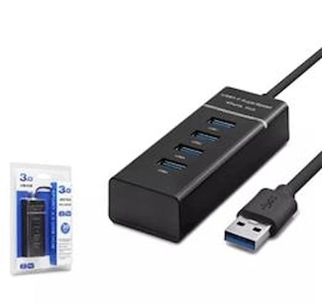 Hadron Hdx7017 Usb3.0 Hub 3-Usb + Usb3.0 30Cm Siyah (KDO)
