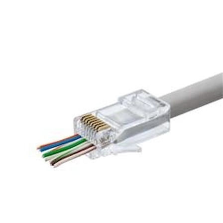 Hadron Hdx5030 100lü Cat6 Konnektör Ez Rj45 Paket Şeffaf Yeni Nesil Delikli (KDO)
