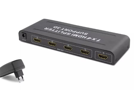 Hadron Hdx1294 4 Port Hdmi Splitter 1.4V 1080P 3D 1-In 4-Out Siyah (Giriş 1xHDMI-Çıkış 4 xHDMI) (KDO)