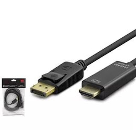 HADRON HDX7797 DISPLAY (M) TO HDMI (M) KABLO 4K 30HZ 3M SİYAH (KDO)