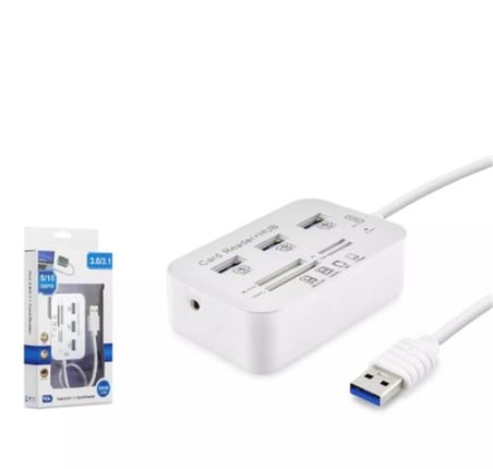 Hadron Hdx7028 Usb3.0 Hub Combo 3-Usb3.0 + Ms + Sd + M2 + Tf 20Cm Beyaz (KDO)