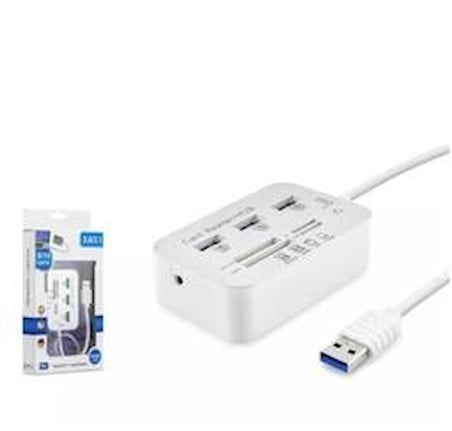 Hadron Hdx7028 Usb3.0 Hub Combo 3-Usb3.0 + Ms + Sd + M2 + Tf 20Cm Beyaz (KDO)