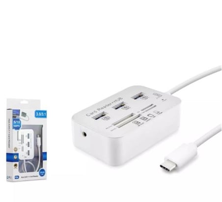 HADRON HDX7029 TYPE-C HUB COMBO 3-USB3.0 + MS + SD + M2 + TF 20CM 7IN1 BEYAZ (KDO)