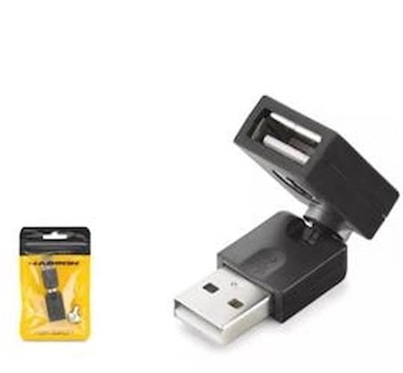 HADRON HDX1357 USB Dişi Mafsallı Adaptör - Siyah (KDO)