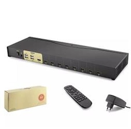 Hadron Hdx1378 8 Port Hdmi Kvm Switch  Siyah IR uzaktan kumanda (KDO)