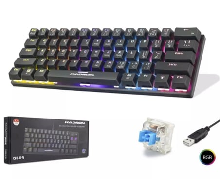 Hadron G509B Siyah Mekanik Gaming Mini Klavye Blue Switch RGB (KDO)