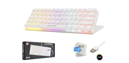 Hadron G508B Kablolu Oyuncu Mini Klavye Mekanik Blue Switch Rgb Q Beyaz (KDO)