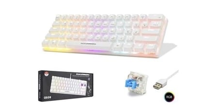 Hadron G508B Kablolu Oyuncu Mini Klavye Mekanik Blue Switch Rgb Q Beyaz (KDO)