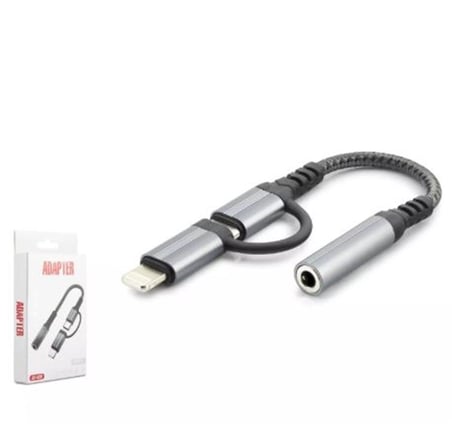 Hadron Gj-026 Type-C + Lightning To 3.5Mm F Kablo Siyah (KDO)