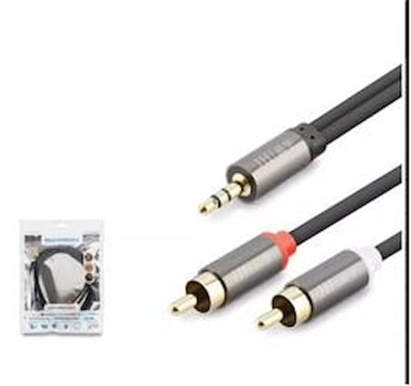 HADRON HDX1067 1.5M  3.5MM TO 2RCA KABLO 2LINE GOLD  SİYAH (KDO)