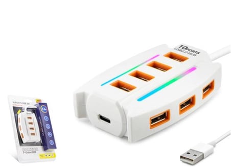 Hadron Hdx7037 Usb Hub 10-Usb 1.2M Beyaz (KDO)