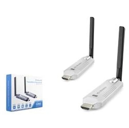 HADRON HDX1386 Kablosuz HDMI Görüntü Aktarım Seti 1080p 60 Hz 100 m Gri (KDO)