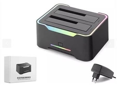 Hadron Hdx1790 HDD Docking – USB 3.0, 2.5 & 3.5 HDD-SSD, 8TB Destekli  RGB Siyah (KDO)