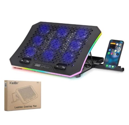 Hadron Dcxa19 Notebook Soğutucu 9-Fan + Telefon Standı 14-18 RGB Siyah (KDO)