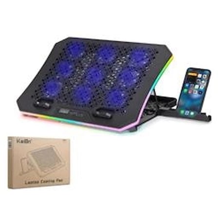 Hadron Dcxa19 Notebook Soğutucu 9-Fan + Telefon Standı 14-18 RGB Siyah (KDO)