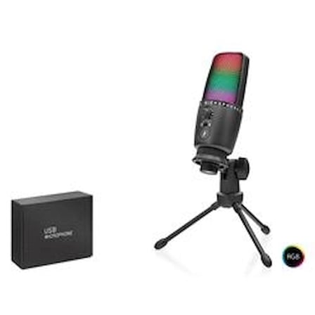 HADRON ME31 Gaming RGB Tripod Mikrofon Dokunmatik Mute Gain Kontrollü Type-C Siyah (KDO)