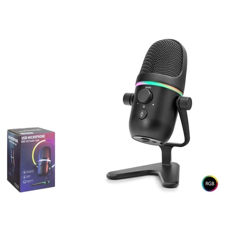 HADRON ME5 Gaming RGB Masaüstü Mikrofon Çift Modlu Gain Kontrollü Type-C 192kHz 24Bit Siyah (KDO)