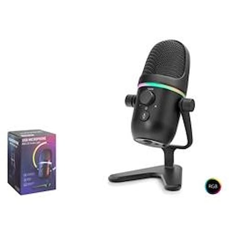 HADRON ME5 Gaming RGB Masaüstü Mikrofon Çift Modlu Gain Kontrollü Type-C 192kHz 24Bit Siyah (KDO)