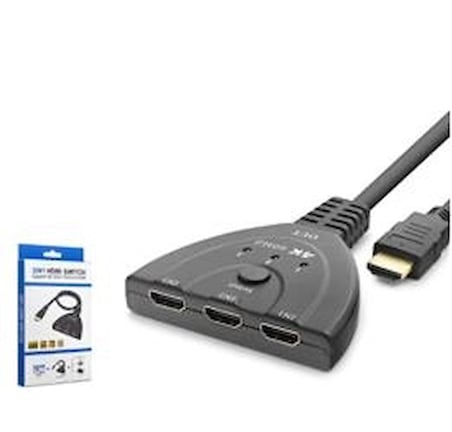 HADRON HDX7870 HDMI Switch 4K 60 Hz HDR 3 In 1 Out - Siyah (KDO)