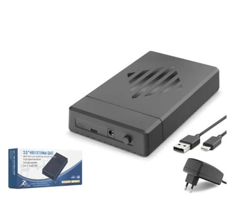 HADRON HDX1794 3.5 İnç SATA HDD Harici Disk Kutusu USB 2.0 Type-C - Siyah (KDO)