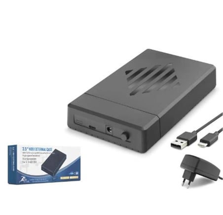 HADRON HDX1795 3.5 İnç SATA HDD Harici Disk Kutusu USB 3.0 Type-C - Siyah (KDO)