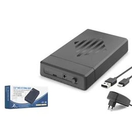 HADRON HDX1795 3.5 İnç SATA HDD Harici Disk Kutusu USB 3.0 Type-C - Siyah (KDO)